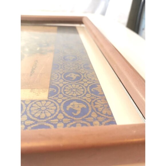 Tosa Mitsuoki Framed Woodblock Print Quail &Flowers Japan DAMAGED FRAME DISCOUNT - Picture 6 of 9